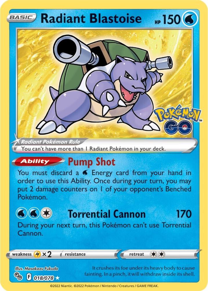 Pokemon: Radiant Blastoise - 018/078 - Pokemon GO - VGMX