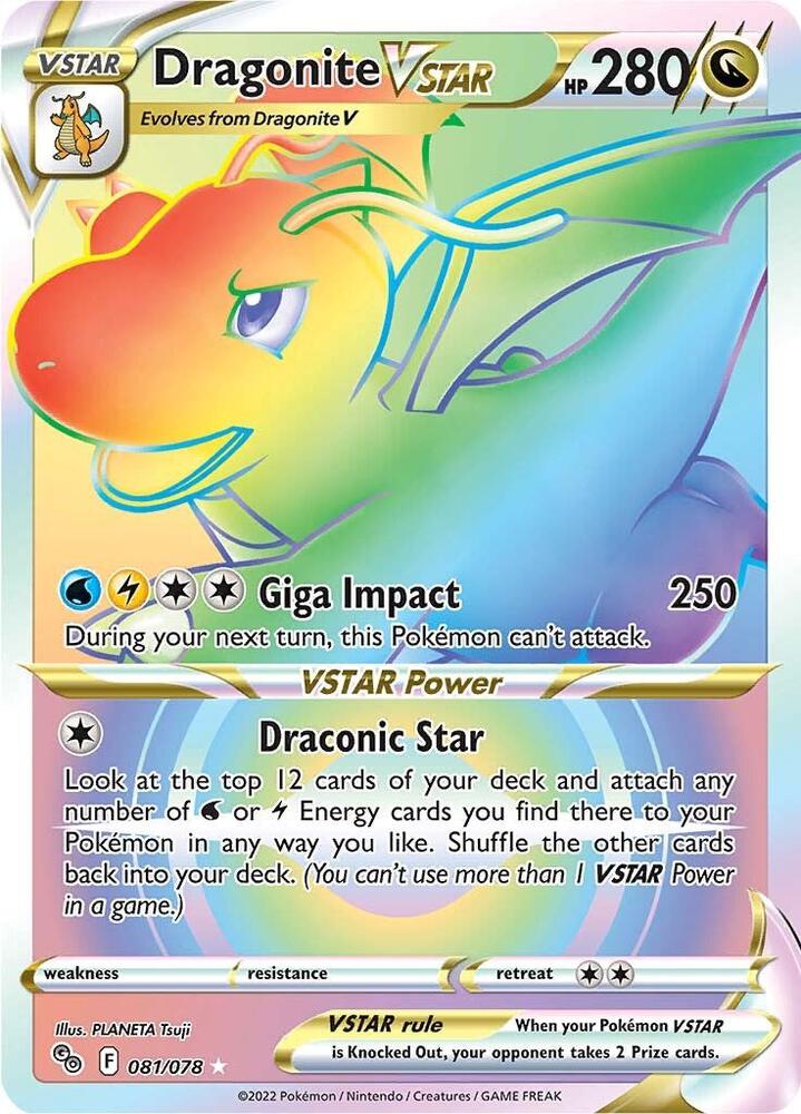 Pokemon: Dragonite VSTAR (Secret) - 081/078 - Pokemon GO - VGMX
