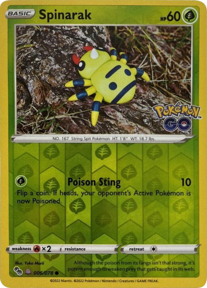 Pokémon: Spinarak (Peelable Ditto) 006/078 - Pokemon GO - VGMX