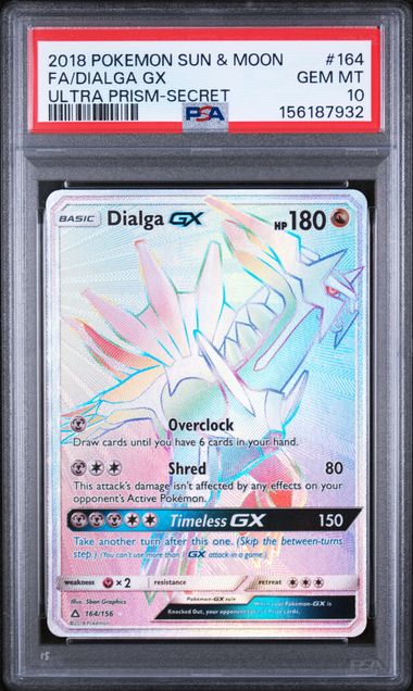 Pokémon: Dialga gx (Secret) - 164/156 - Ultra Prism - PSA 10 - VGMX