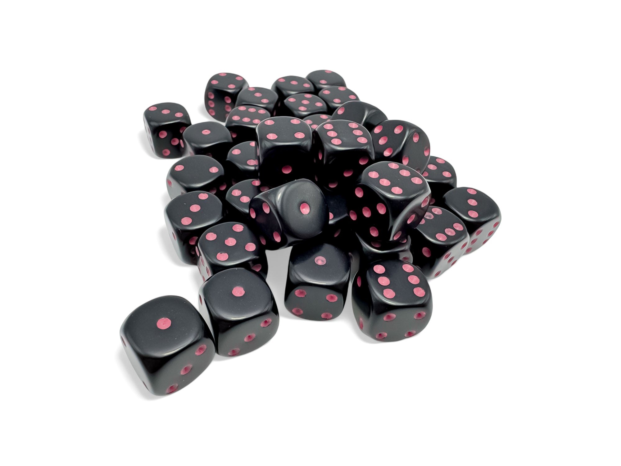 Chessex Opaque Black/Pink 12MM D6 Dice Block