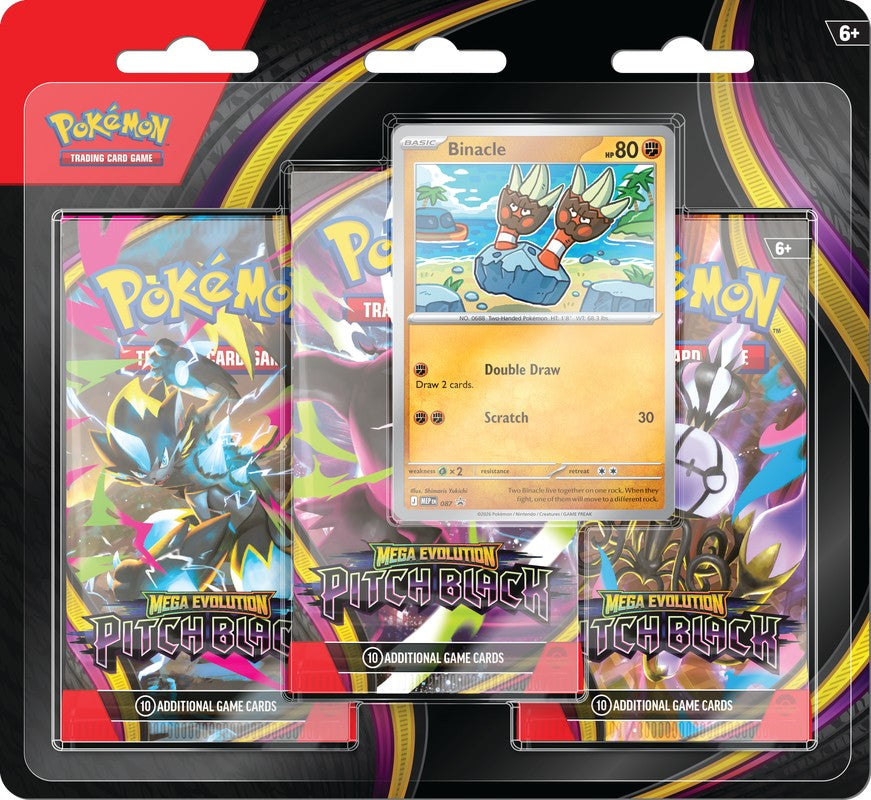 Pokémon: Mega Evolution Pitch Black - 3-Pack Blister- Binacle - VGMX