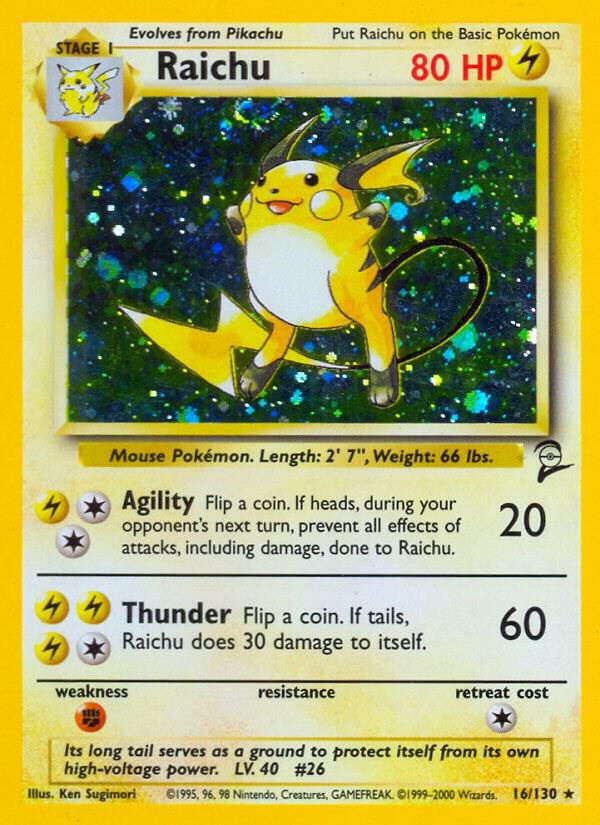 Pokémon: Raichu - 16/130 - Base Set 2 - VGMX