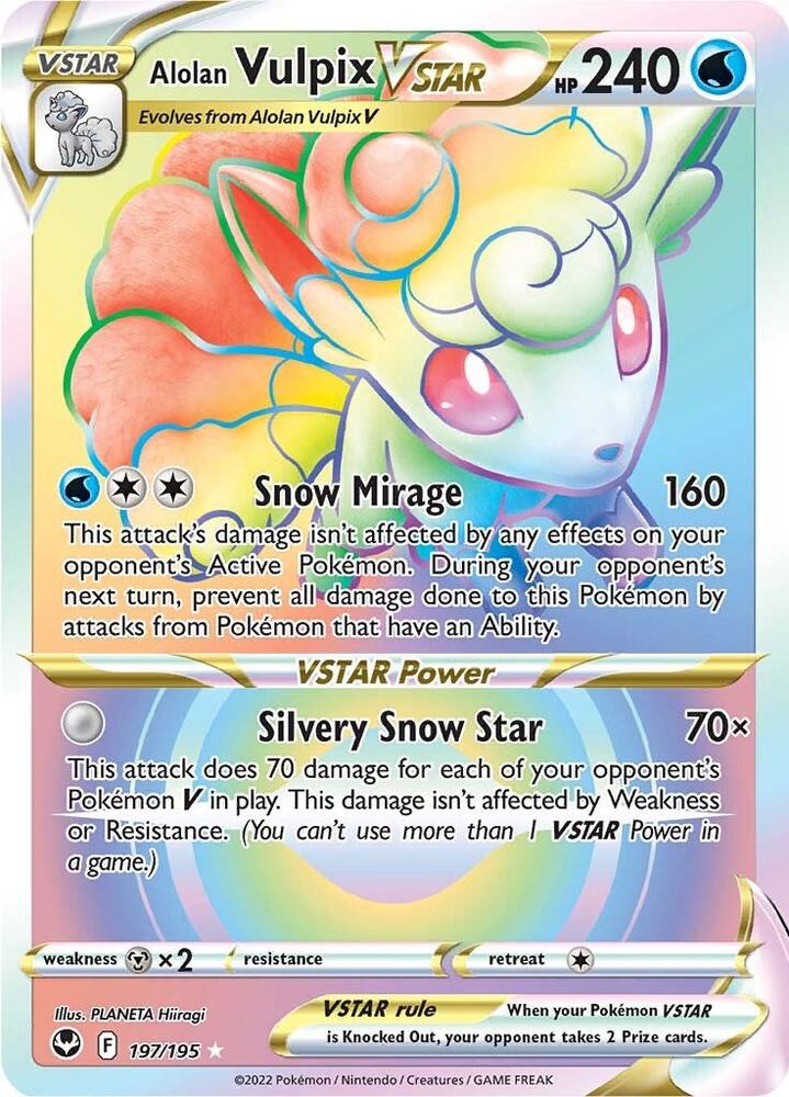 Pokémon: Alolan Vulpix VSTAR (Secret) - 197/195 - SWSH12: Silver Tempest