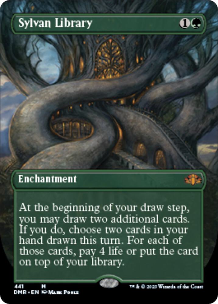 Sylvan Library (Borderless Foil) - Dominaria Remastered