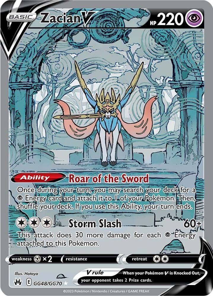 Pokemon: Zacian V GG48/GG70 - Crown Zenith Galarian Gallery - VGMX