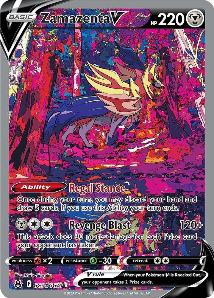 Pokémon: Zamazenta V - GG54/GG70 - SWSH: Crown Zenith: Galarian Gallery