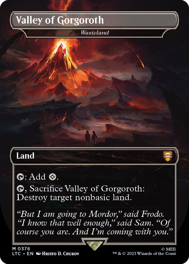 Magic: The Gathering: Valley of Gorgoroth - Wasteland (Borderless) - Commander: The Lord of the Rings: Tales of Middle-earth - VGMX