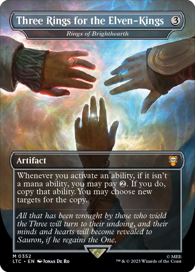 Magic: The Gathering: Three Rings for the Elven-Kings - Rings of Brighthearth (Borderless) - Commander: The Lord of the Rings: Tales of Middle-earth - VGMX