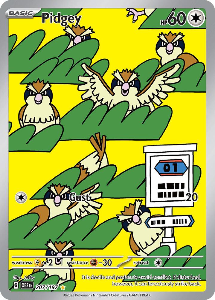 Pokemon: Pidgey - 207/197 - SV03: Obsidian Flames - VGMX