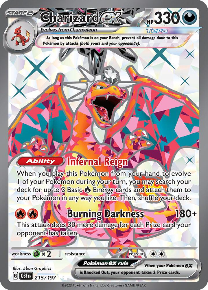 Pokemon: Charizard ex - 215/197 - SV03: Obsidian Flames - VGMX