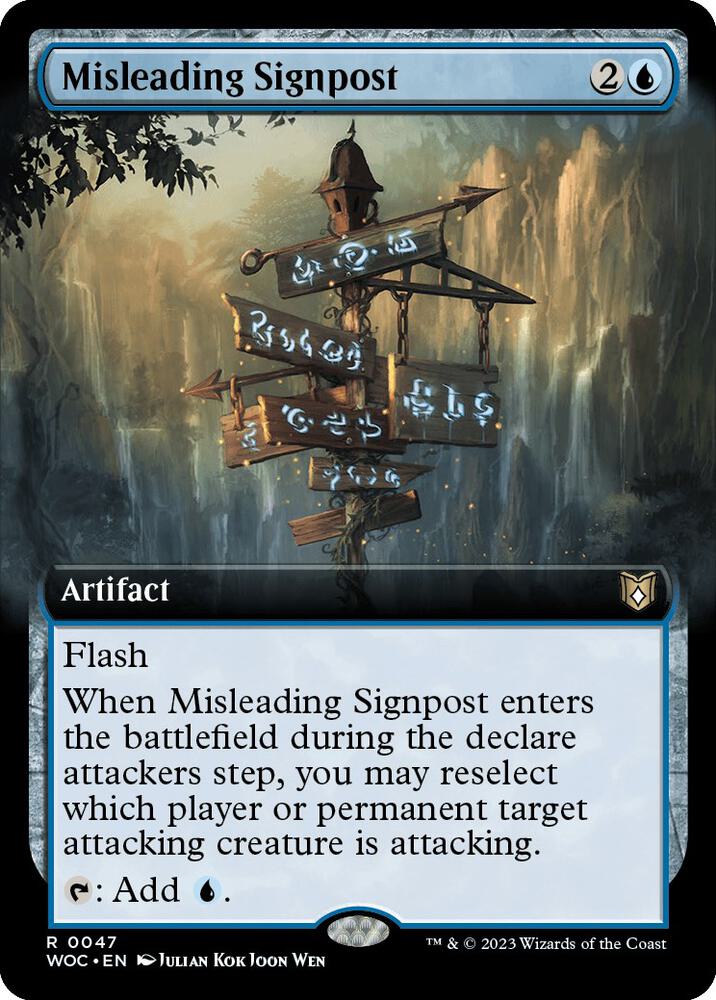 Magic: The Gathering: Misleading Signpost (Extended Art) - Commander: Wilds of Eldraine