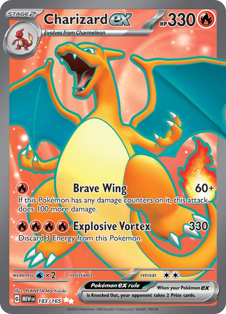 Pokemon: Charizard ex - 183/165 - SV: Scarlet & Violet 151 - VGMX