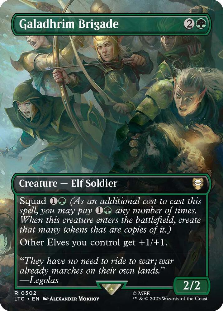 Magic: The Gathering: Galadhrim Brigade (Borderless) - Commander: The Lord of the Rings: Tales of Middle-earth