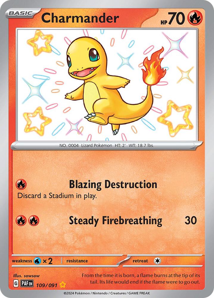 Pokemon: Charmander - 109/091 - SV: Paldean Fates - VGMX