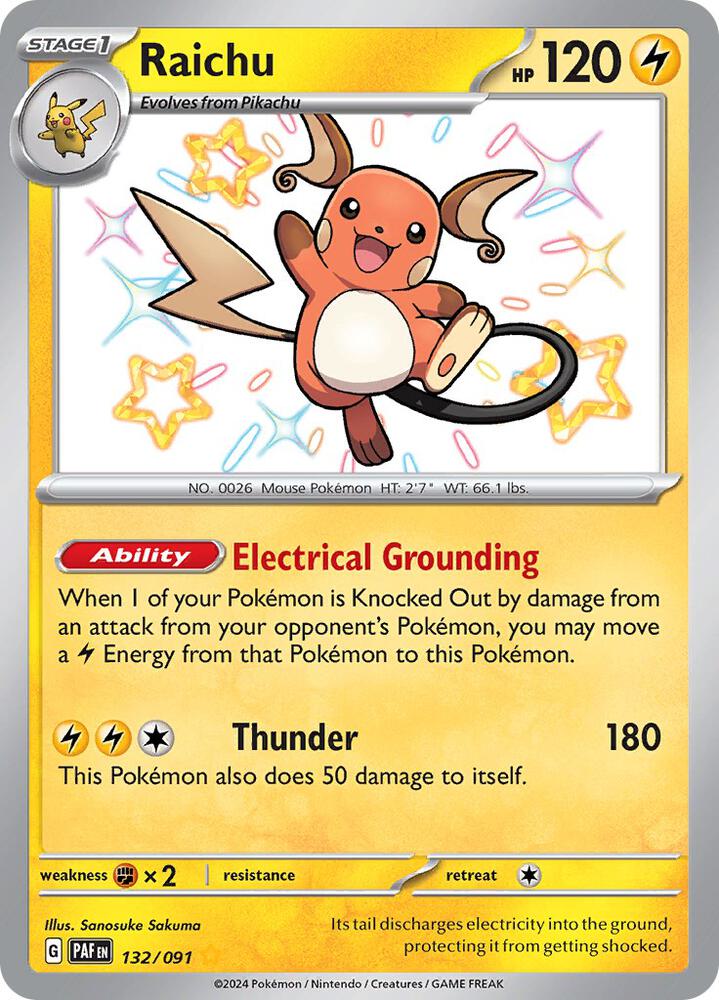 Pokémon: Raichu - 132/091 - SV: Paldean Fates - VGMX