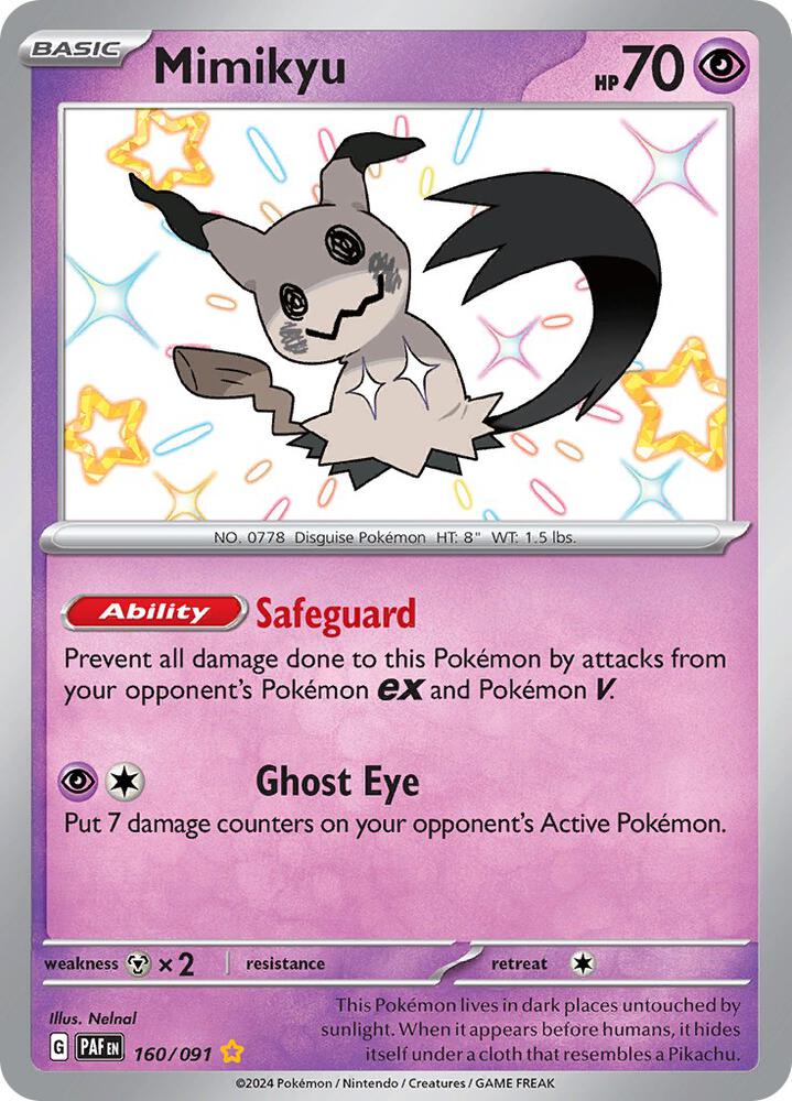 Pokemon: Mimikyu 160/091 - Paldean Fates - VGMX