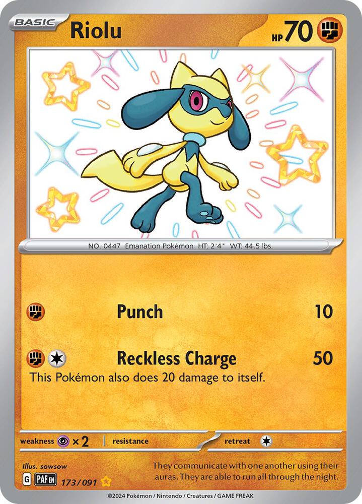 Pokemon: Riolu - 173/091 - SV: Paldean Fates - VGMX