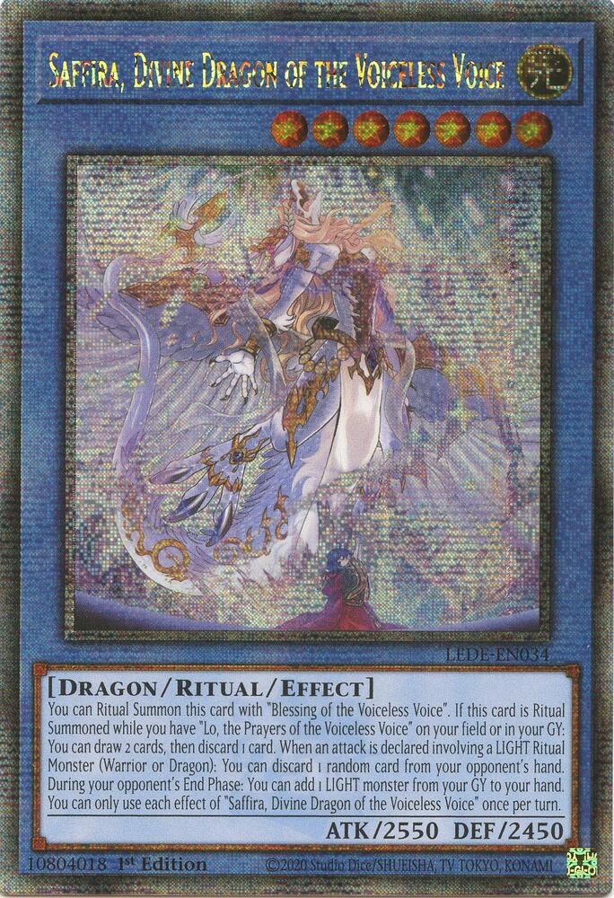Yu-Gi-Oh!: Saffira, Divine Dragon of the Voiceless Voice (Quarter Century Secret Rare) - Legacy of Destruction - VGMX