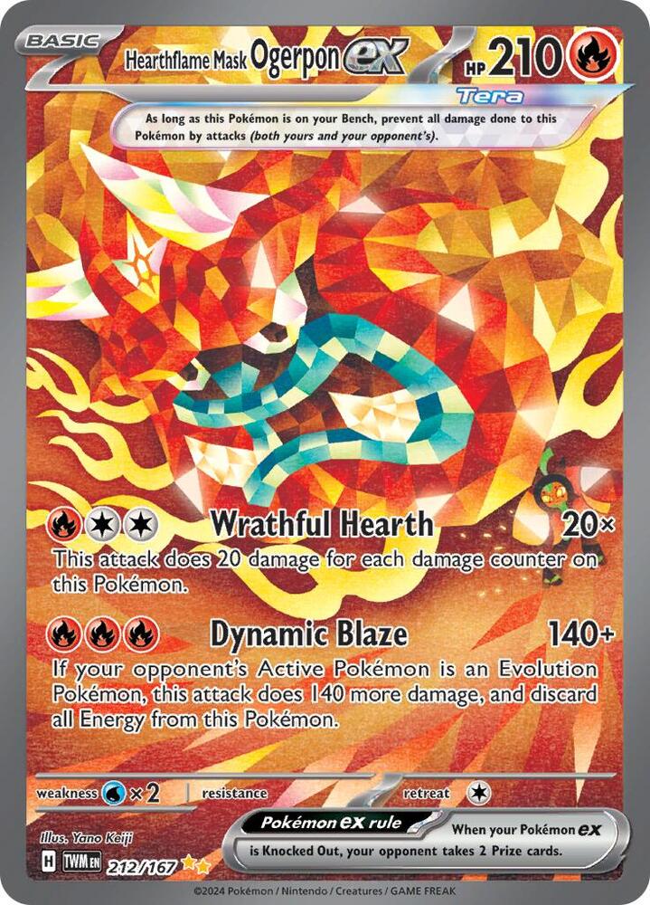 Pokémon: Hearthflame Mask Ogerpon ex - 212/167 - SV06: Twilight Masquerade - VGMX