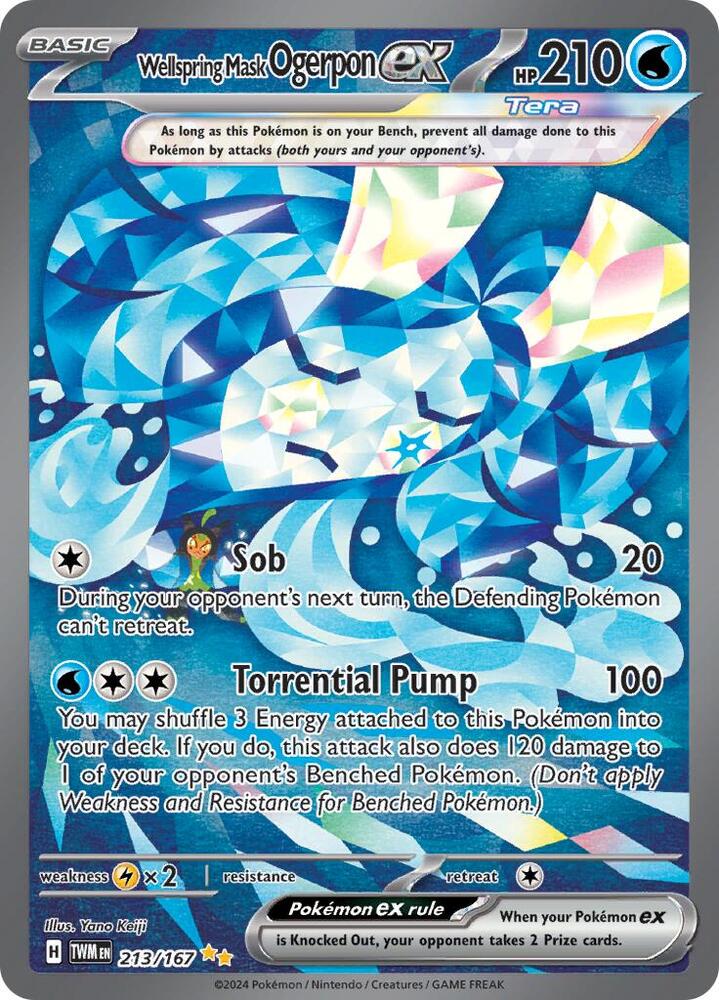 Pokémon: Wellspring Mask Ogerpon ex - 213/167 - SV06: Twilight Masquerade - VGMX