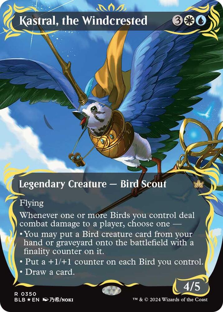 Kastral, the Windcrested (Borderless) (Raised Foil) - Bloomburrow (BLB)