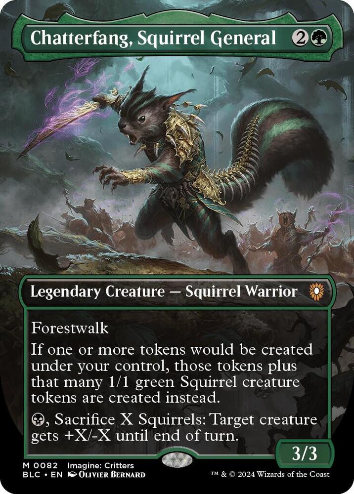 Magic: The Gathering: Chatterfang, Squirrel General (Borderless) - Commander: Bloomburrow