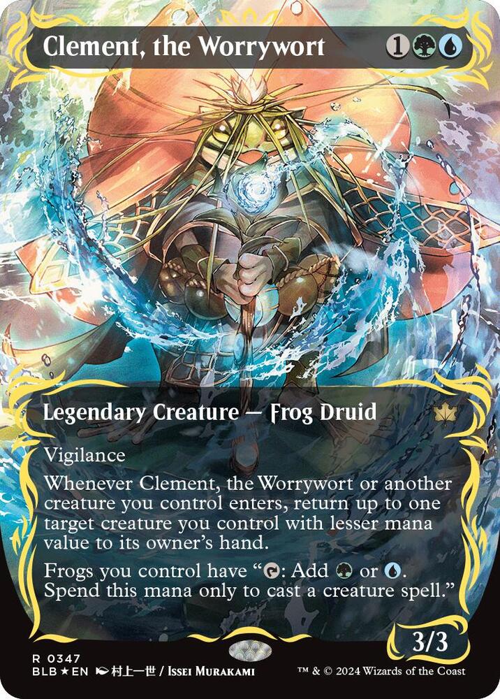 Clement, the Worrywort (Borderless) (Raised Foil) - Bloomburrow (BLB)