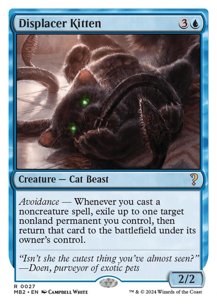 Magic The Gathering: Displacer Kitten (White Border) - Mystery Booster 2 - VGMX