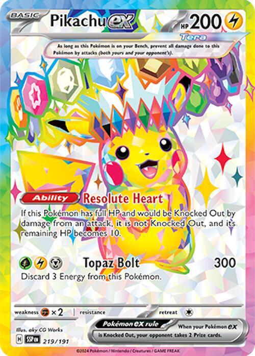 Pikachu ex - 219/191 - SV08: Surging Sparks (SV08)