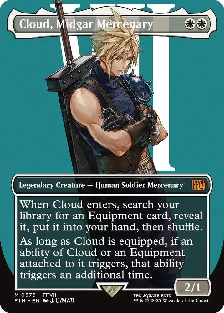 Magic: The Gathering: Cloud, Midgar Mercenary (Borderless) - FINAL FANTASY - VGMX