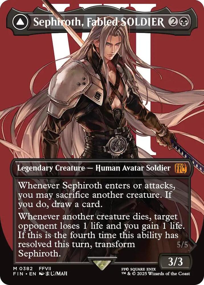Magic: The Gathering: Sephiroth, Fabled SOLDIER (0382) (Borderless) - FINAL FANTASY - VGMX
