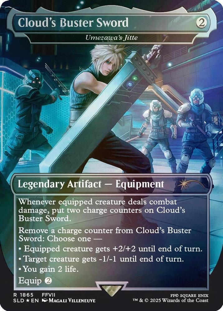 Magic: The Gathering: Cloud's Buster Sword - Umezawa's Jitte (Rainbow Foil) - Secret Lair Drop Series - VGMX