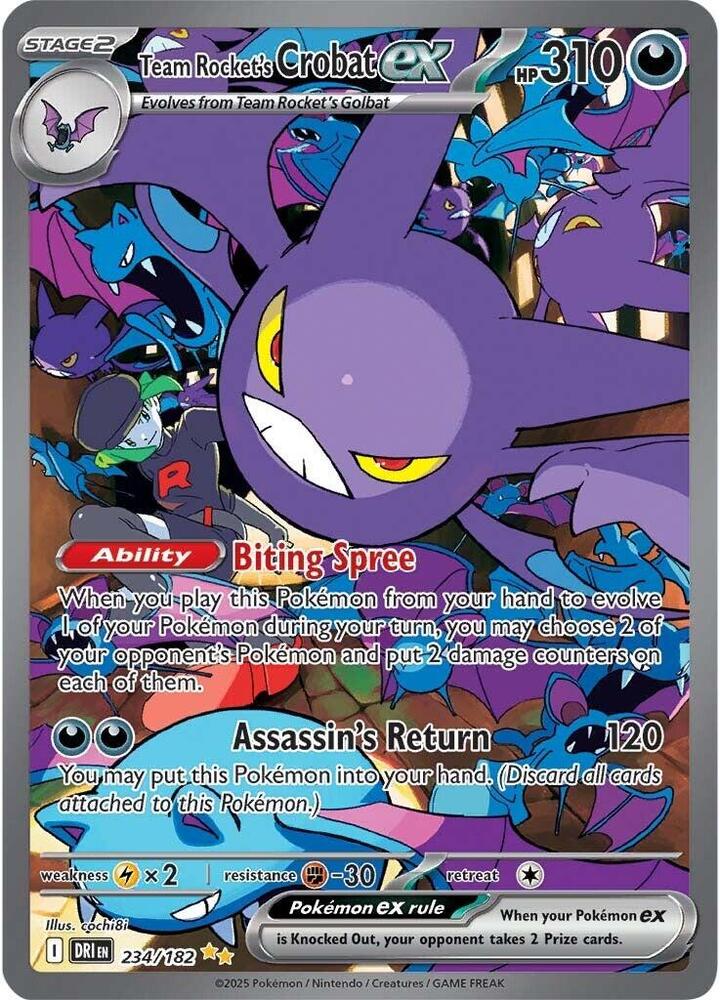 Pokémon: Team Rocket's Crobat ex - 234/182 - SV10: Destined Rivals - VGMX