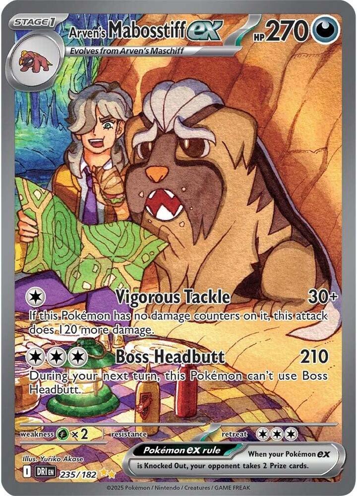 Pokémon: Arven's Mabosstiff ex - 235/182 - SV10: Destined Rivals - VGMX