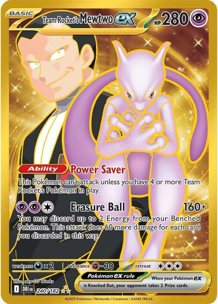 Pokémon: Team Rocket's Mewtwo ex - 240/182 - SV10: Destined Rivals - VGMX