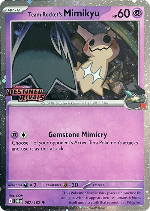 Pokemon: Team Rocket's Mimikyu 087/182 (Prerelease) - Scarlet & Violet Promos - VGMX