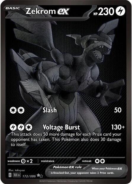 Pokemon: Zekrom ex 172/086 - Black Bolt - VGMX