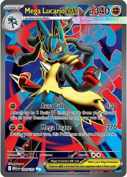 Pokemon: Mega Lucario ex 160/132 - Mega Evolution - VGMX