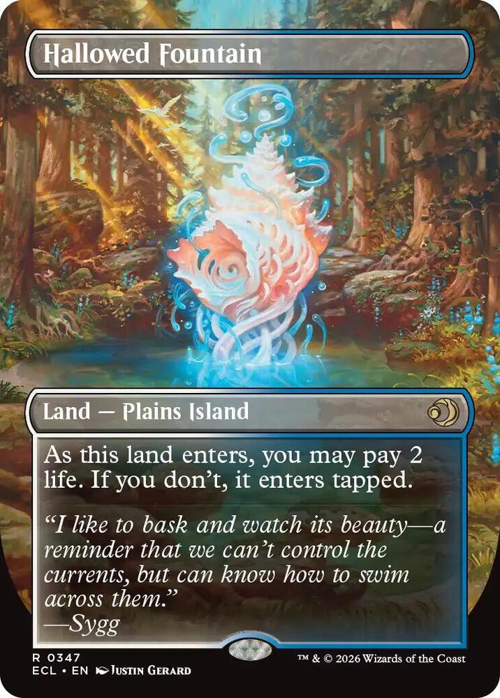 Magic: The Gathering: Hallowed Fountain (Borderless) - Lorwyn Eclipsed - VGMX