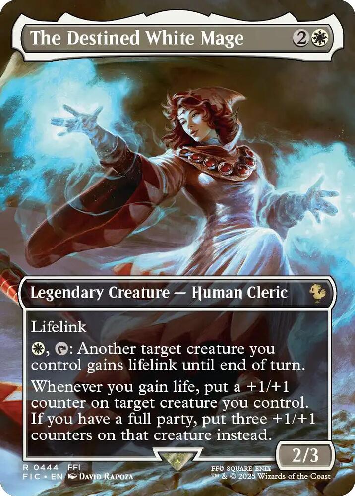 Magic: The Gathering: The Destined White Mage (Borderless) - Commander: Final Fantasy - VGMX