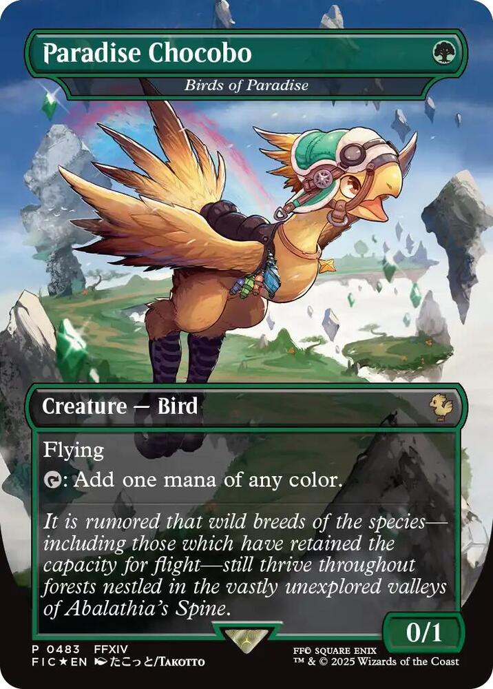 Magic: The Gathering: Paradise Chocobo - Birds of Paradise (Borderless) - Commander: FINAL FANTASY - VGMX