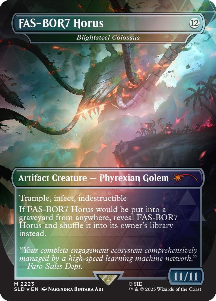 Magic: The Gathering: FAS-BOR7 Horus - Blightsteel Colossus (Rainbow Foil) - Secret Lair Drop Series - VGMX