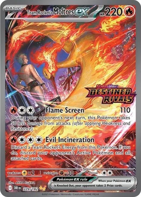 Pokemon: Team Rocket's Moltres ex - 229/182 (Destined Rivals Stamp) - Miscellaneous Cards & Products - VGMX