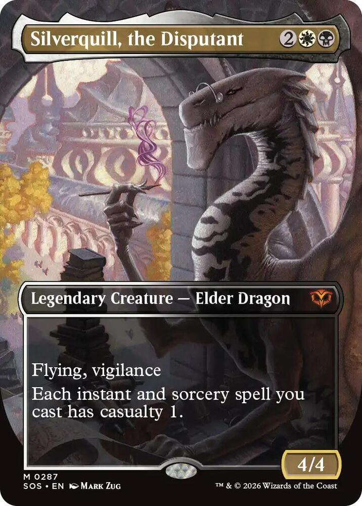 Magic: The Gathering: Silverquill, the Disputant (Borderless) - Secrets of Strixhaven - VGMX