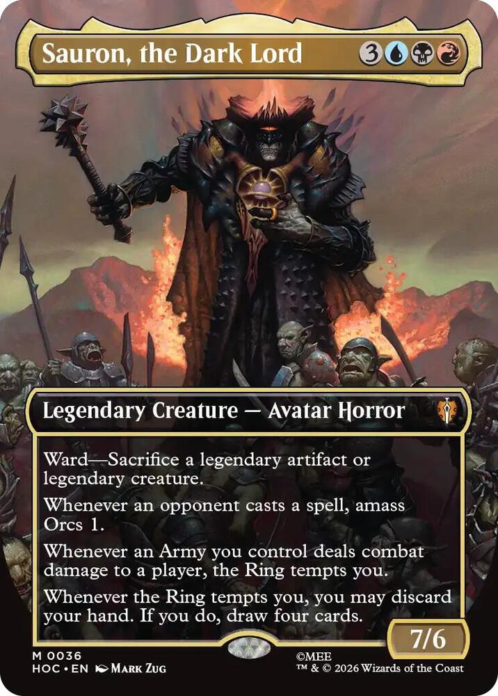 Magic: The Gathering: Sauron, the Dark Lord (Borderless) - The Hobbit: Eternal-Legal - VGMX