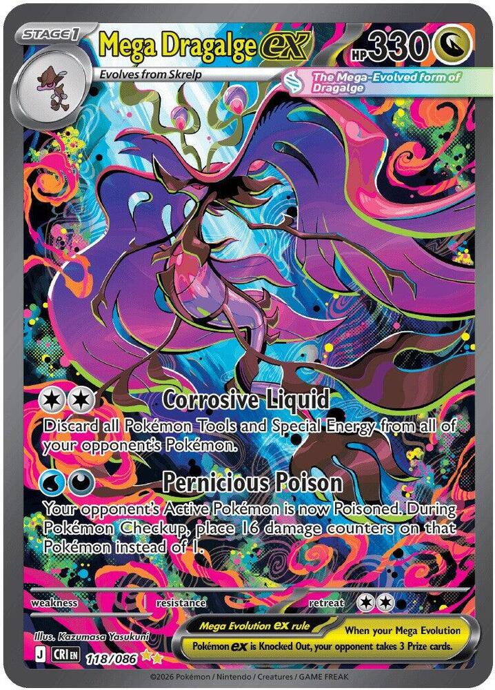 Pokémon: Mega Dragalge ex - 118/086 - ME04: Chaos Rising - VGMX