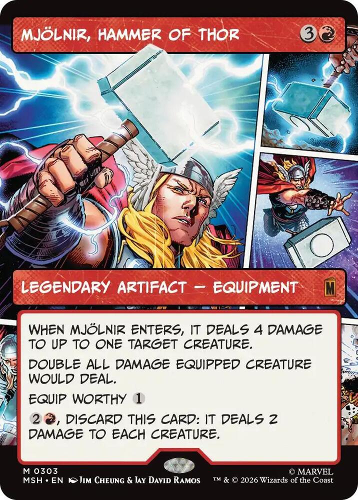 Magic: The Gathering: Mjolnir, Hammer of Thor (Borderless) (0303) - Marvel Super Heroes - VGMX