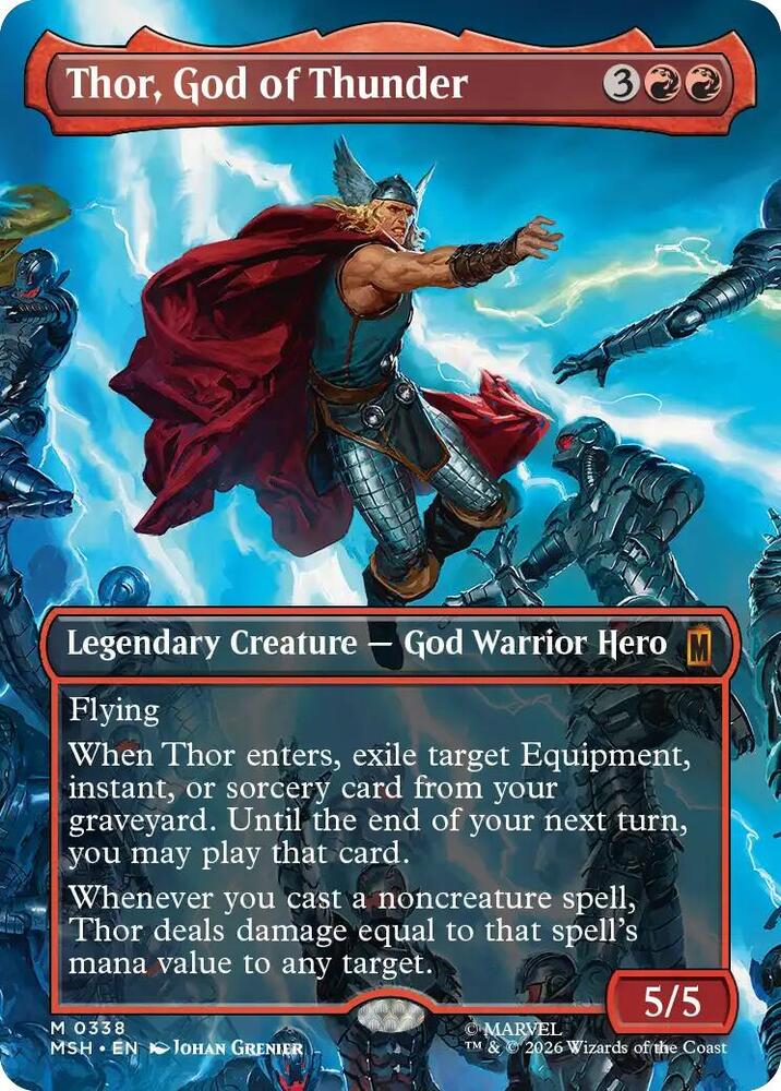 Magic: The Gathering: Thor, God of Thunder (Borderless) (0338) - Marvel Super Heroes - VGMX