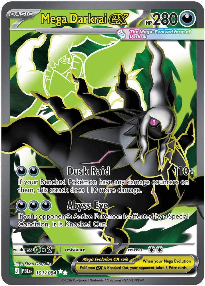 Pokémon: Mega Darkrai ex - 101/084 - ME05: Pitch Black - VGMX